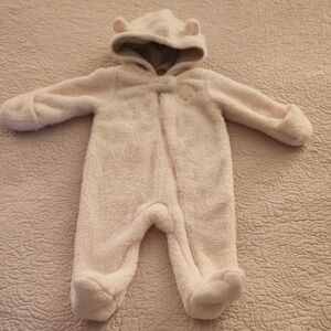 Carter's Cream Fleece Hooded Footie